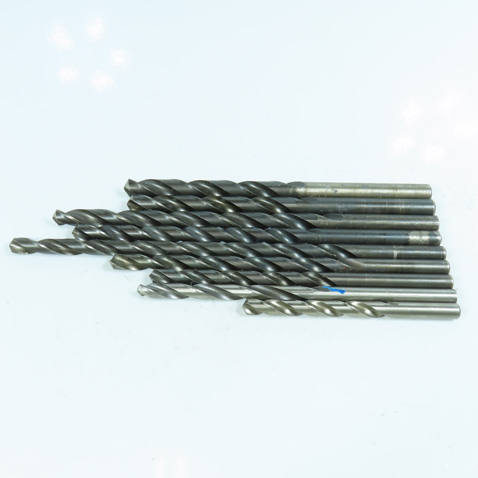 3/8", 25/64", 13/32", 7/16", 15/32", 1/2", 33/64" HSS Twist Drill Bit Lot of 9