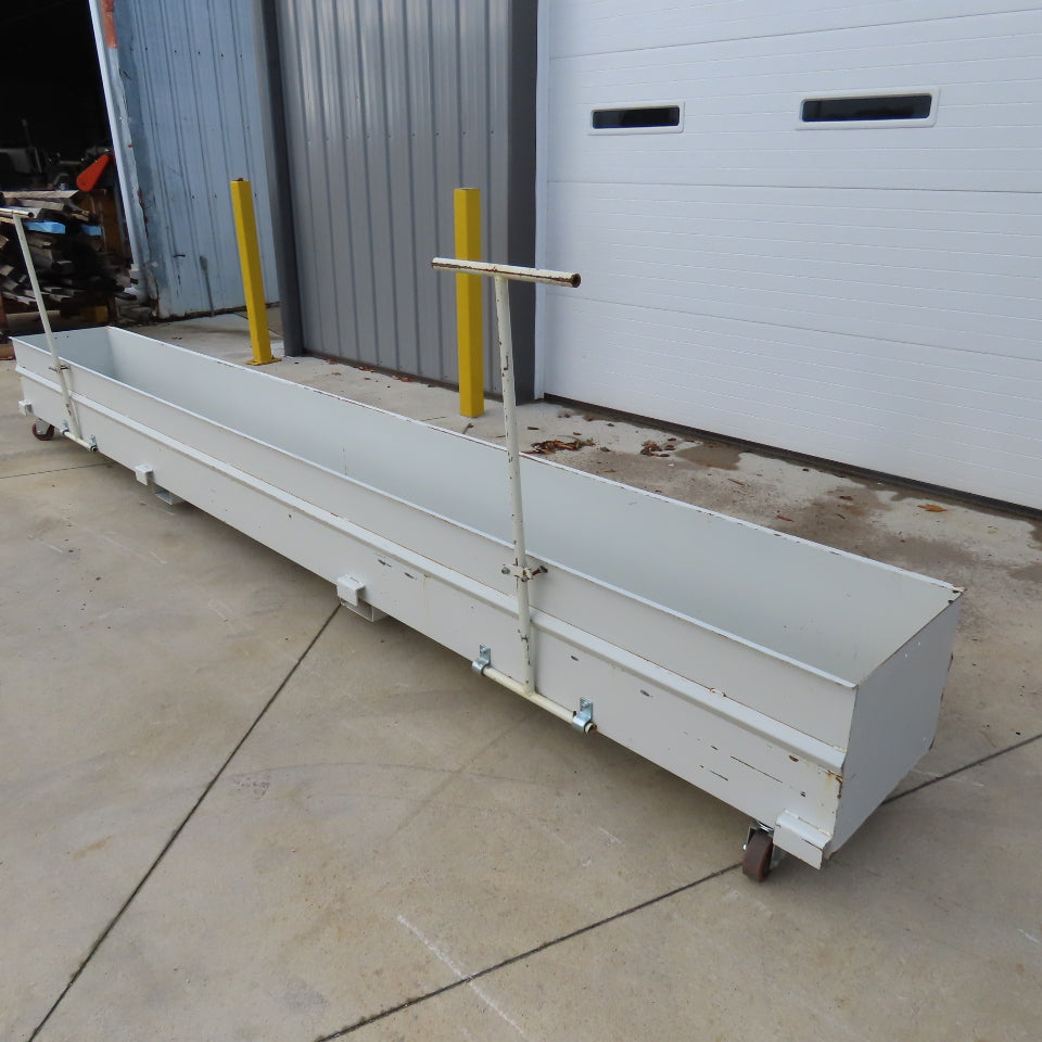 180 L x 18-3/4 W x 15-1/2 " D Slug Scrap Chip Catchment Tray Pan W/Casters