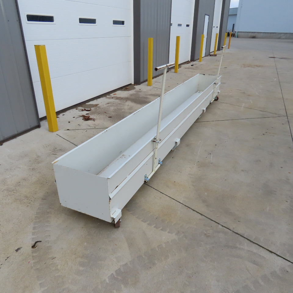 180 L x 18-3/4 W x 15-1/2 " D Slug Scrap Chip Catchment Tray Pan W/Casters