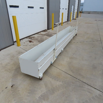 180 L x 18-3/4 W x 15-1/2 " D Slug Scrap Chip Catchment Tray Pan W/Casters