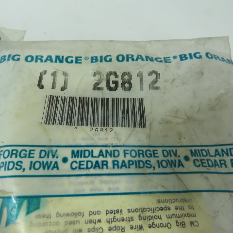 CM Columbus McKinnon 2G812 Big Orange 3/8 Wire Rope Clip Lot of 9