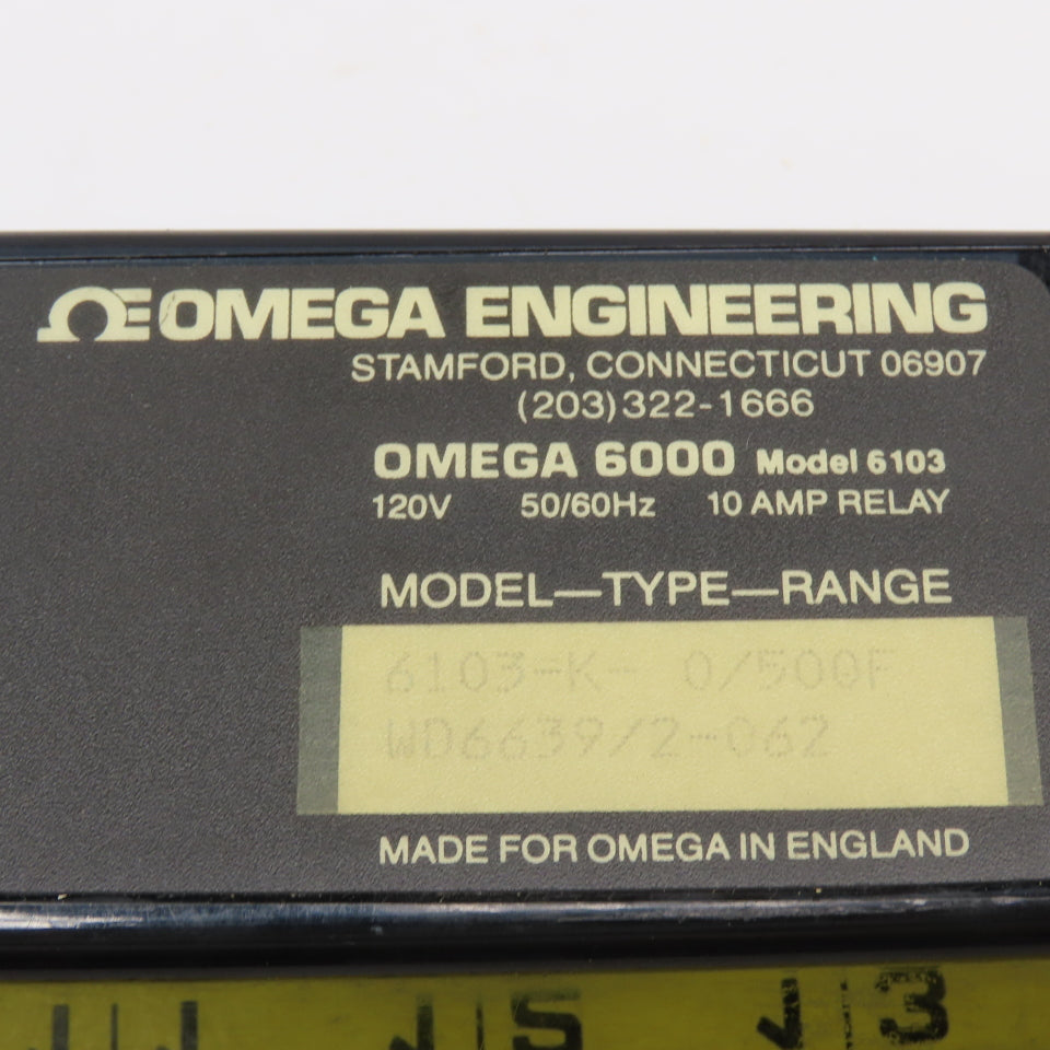 Omega 6103-K Temperature Controller Relay 0-500°F 120V