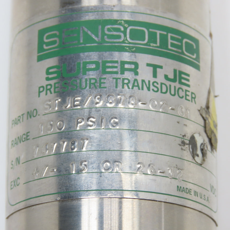 Sensotec STJE/9878-02-01 Super TJE Pressure Transducer 150PSI +/-15 Or 26-32VDC