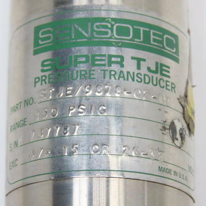Sensotec STJE/9878-02-01 Super TJE Pressure Transducer 150PSI +/-15 Or 26-32VDC