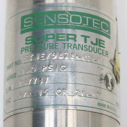 Sensotec STJE/9878-02-01 Super TJE Pressure Transducer 150PSI +/-15 Or 26-32VDC