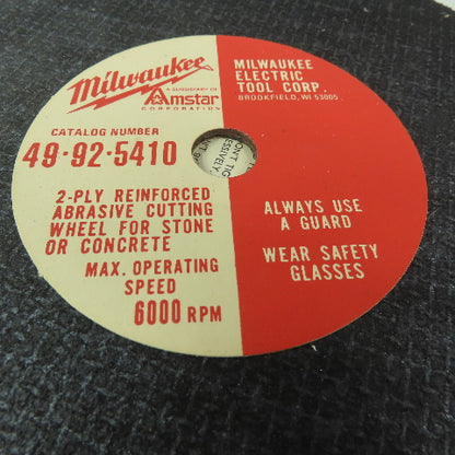 Milwaukee 49-92-5410 10-1/8" Abrasive Cutoff Wheel For Masonry 3/4" Arbor