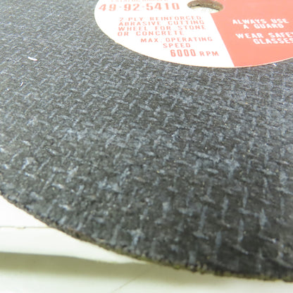 Milwaukee 49-92-5410 10-1/8" Abrasive Cutoff Wheel For Masonry 3/4" Arbor