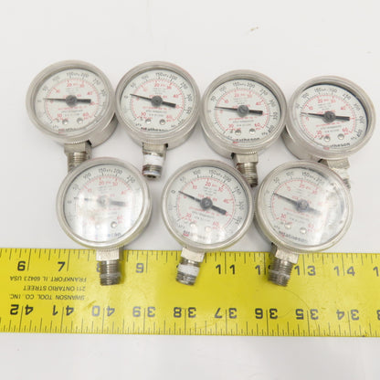 Matheson 63-2206 60PSI 30"Hg Vacuum 400kPa Pressure Gauge 1/4" NPT Lot Of 7