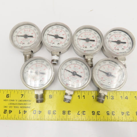 Matheson 63-2206 60PSI 30"Hg Vacuum 400kPa Pressure Gauge 1/4" NPT Lot Of 7