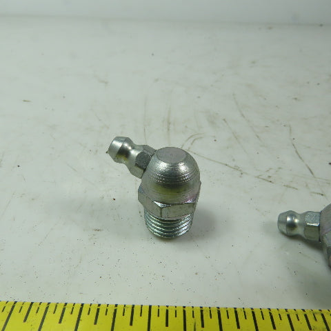 1/4" NPT 45° Grease Fitting Zerk Grease Nipple Lot Of 10