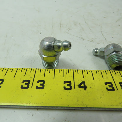 1/4" NPT 45° Grease Fitting Zerk Grease Nipple Lot Of 10