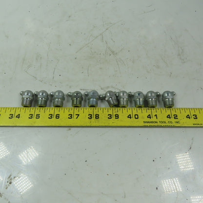 1/4" NPT 45° Grease Fitting Zerk Grease Nipple Lot Of 10
