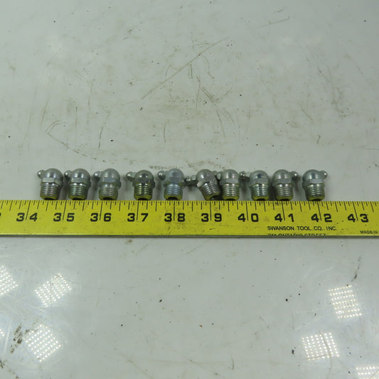 1/4" NPT 45° Grease Fitting Zerk Grease Nipple Lot Of 10