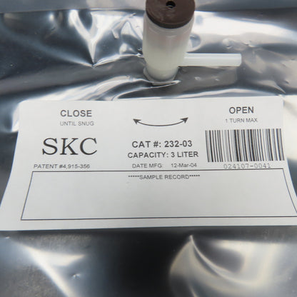 SKC Inc. 232-03 Tedlar Sampling Bag 3 Liter Lot Of 9