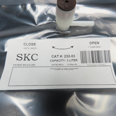 SKC Inc. 232-03 Tedlar Sampling Bag 3 Liter Lot Of 9