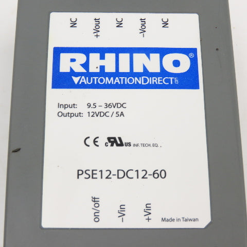 Rhino PSE12-DC12-60 9.5-36VDC DC-DC Converter 12VDC Output