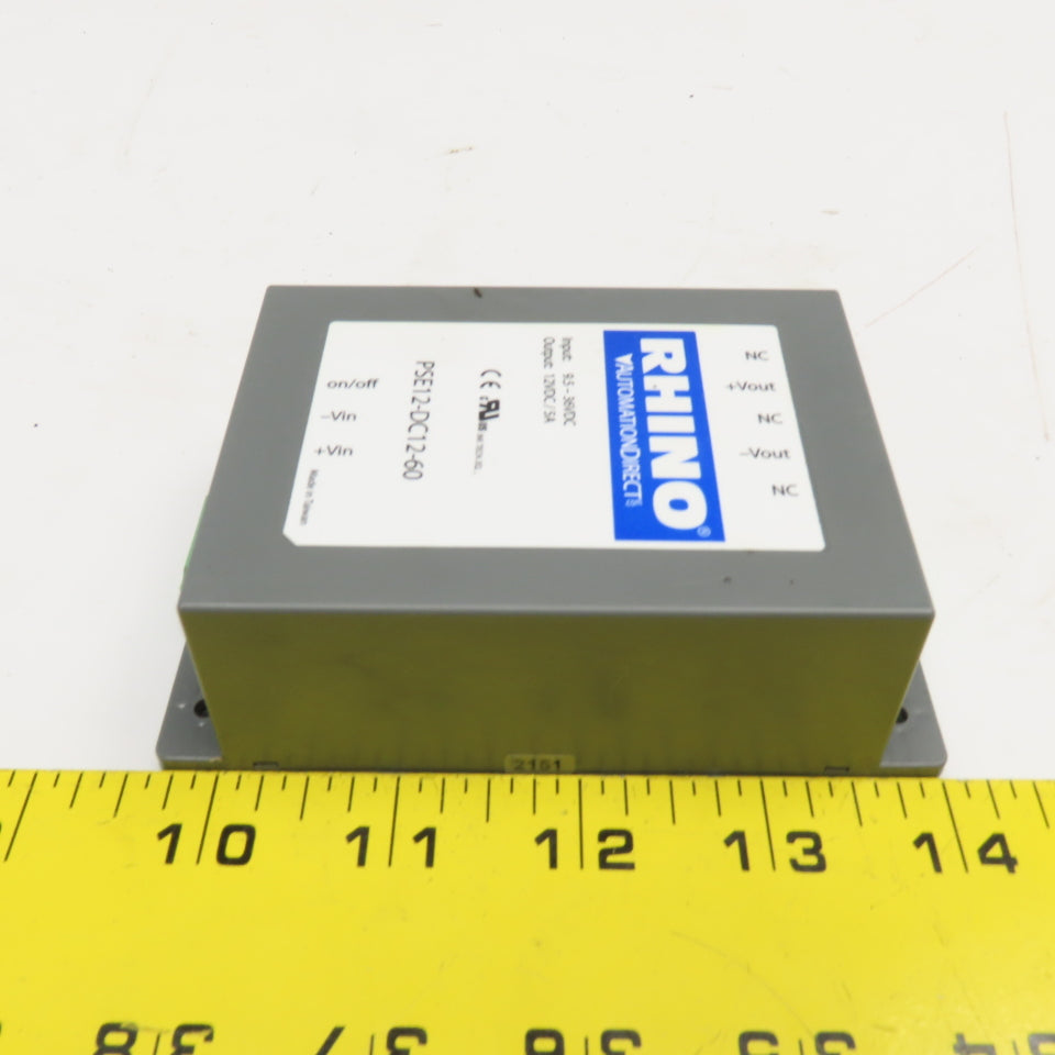 Rhino PSE12-DC12-60 9.5-36VDC DC-DC Converter 12VDC Output