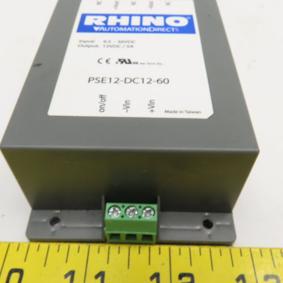 Rhino PSE12-DC12-60 9.5-36VDC DC-DC Converter 12VDC Output