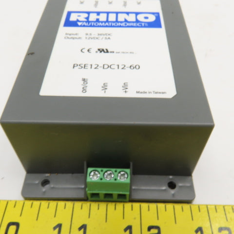 Rhino PSE12-DC12-60 9.5-36VDC DC-DC Converter 12VDC Output