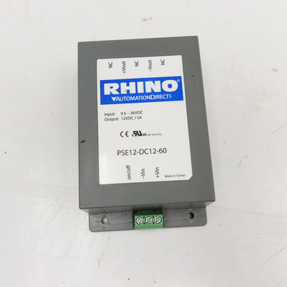 Rhino PSE12-DC12-60 9.5-36VDC DC-DC Converter 12VDC Output