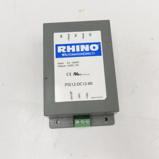 Rhino PSE12-DC12-60 9.5-36VDC DC-DC Converter 12VDC Output