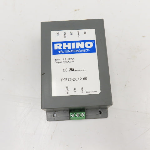 Rhino PSE12-DC12-60 9.5-36VDC DC-DC Converter 12VDC Output