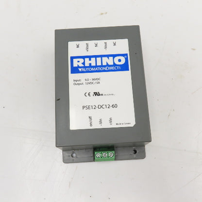 Rhino PSE12-DC12-60 9.5-36VDC DC-DC Converter 12VDC Output