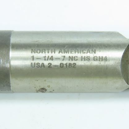 North American 1-1/4"-7 HSS Straight Flute Plug Tap 4F USA