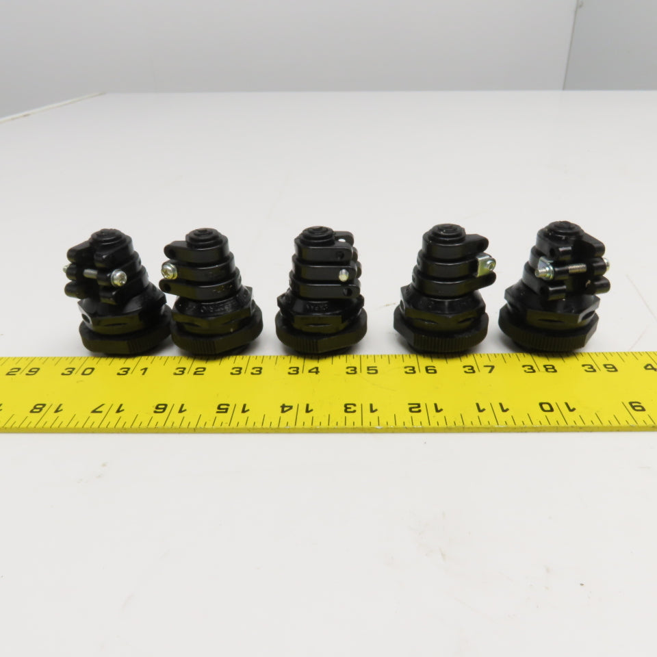 Ohm Electric OA-2 Plastic Cable Gland 9-19mm Cable 33mm Mounting Hole Lot Of 5