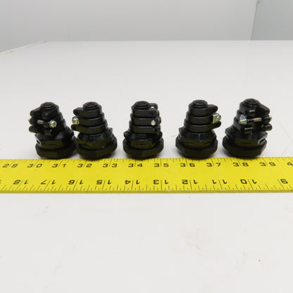 Ohm Electric OA-2 Plastic Cable Gland 9-19mm Cable 33mm Mounting Hole Lot Of 5