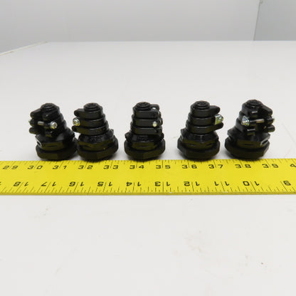 Ohm Electric OA-2 Plastic Cable Gland 9-19mm Cable 33mm Mounting Hole Lot Of 5