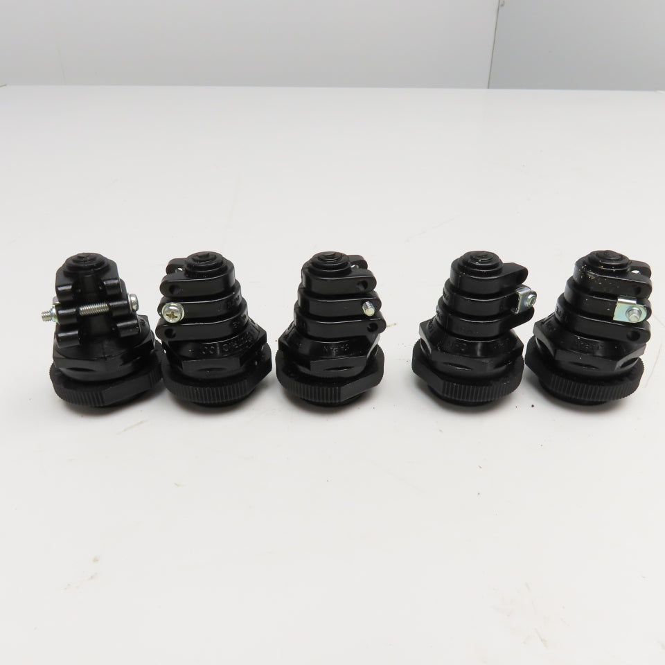 Ohm Electric OA-2 Plastic Cable Gland 9-19mm Cable 33mm Mounting Hole Lot Of 5