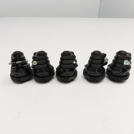 Ohm Electric OA-2 Plastic Cable Gland 9-19mm Cable 33mm Mounting Hole Lot Of 5