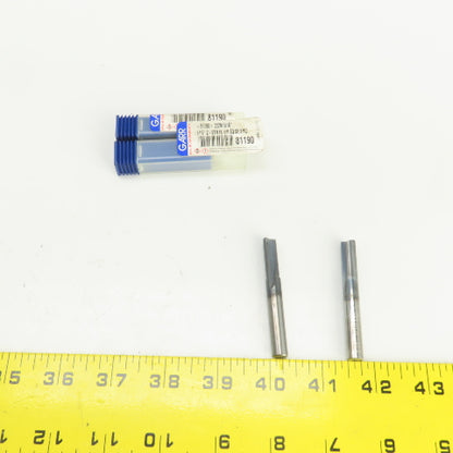 Garr 131-.03REO-C 5/16" 2-Straight Flute Carbide End Mill 5/16" Shank Lot Of 2
