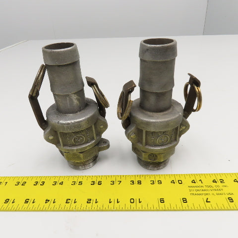 Ever-Tite 1-1/2" Cam Lock Male Hose Barb x 1-1/2" Male Coupling Lot Of 2