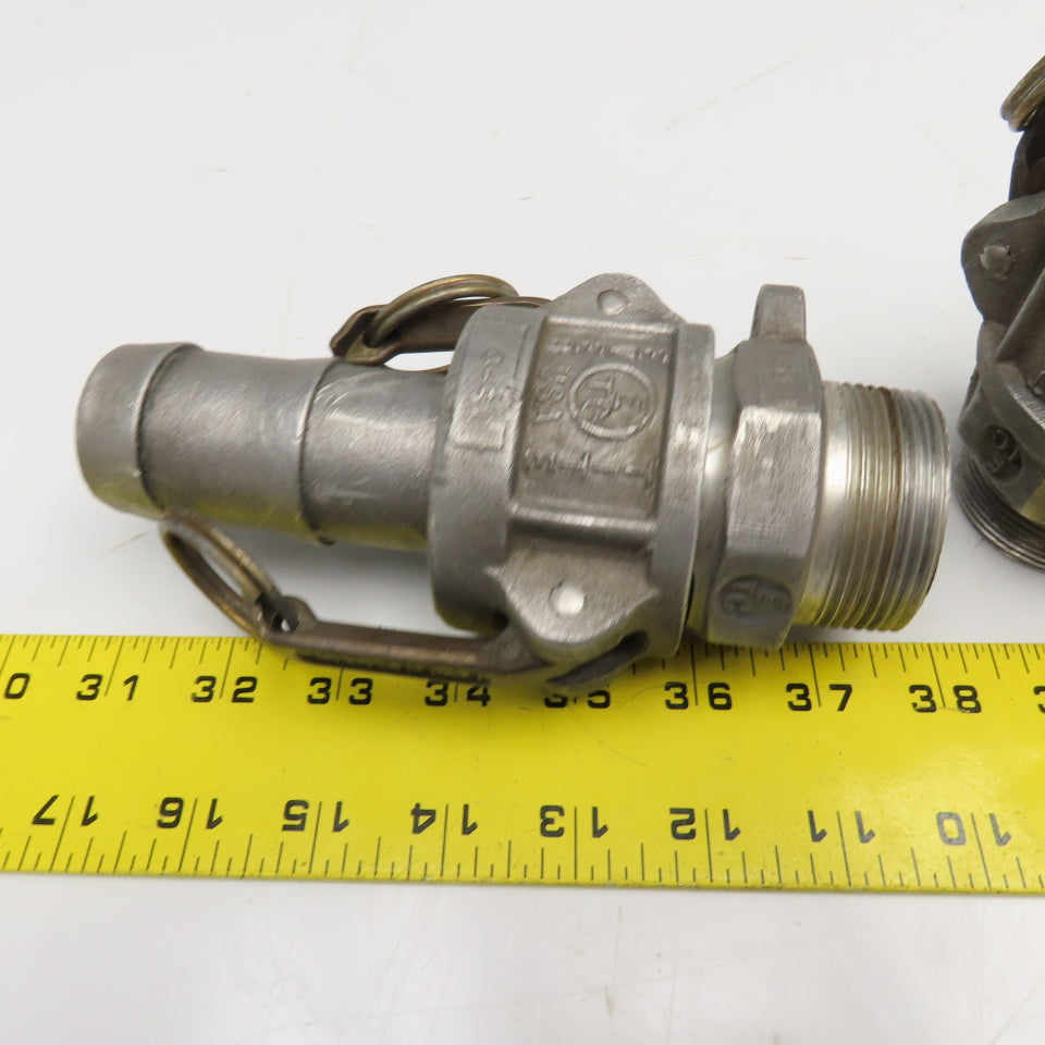 Ever-Tite 1-1/2" Cam Lock Male Hose Barb x 1-1/2" Male Coupling Lot Of 2