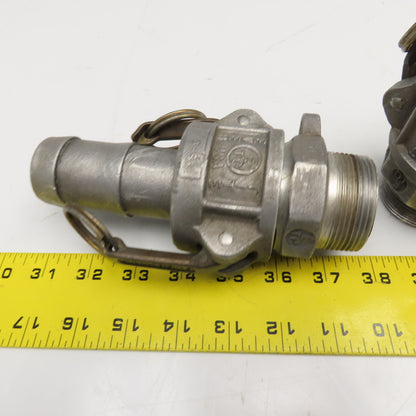 Ever-Tite 1-1/2" Cam Lock Male Hose Barb x 1-1/2" Male Coupling Lot Of 2