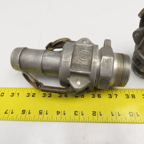 Ever-Tite 1-1/2" Cam Lock Male Hose Barb x 1-1/2" Male Coupling Lot Of 2