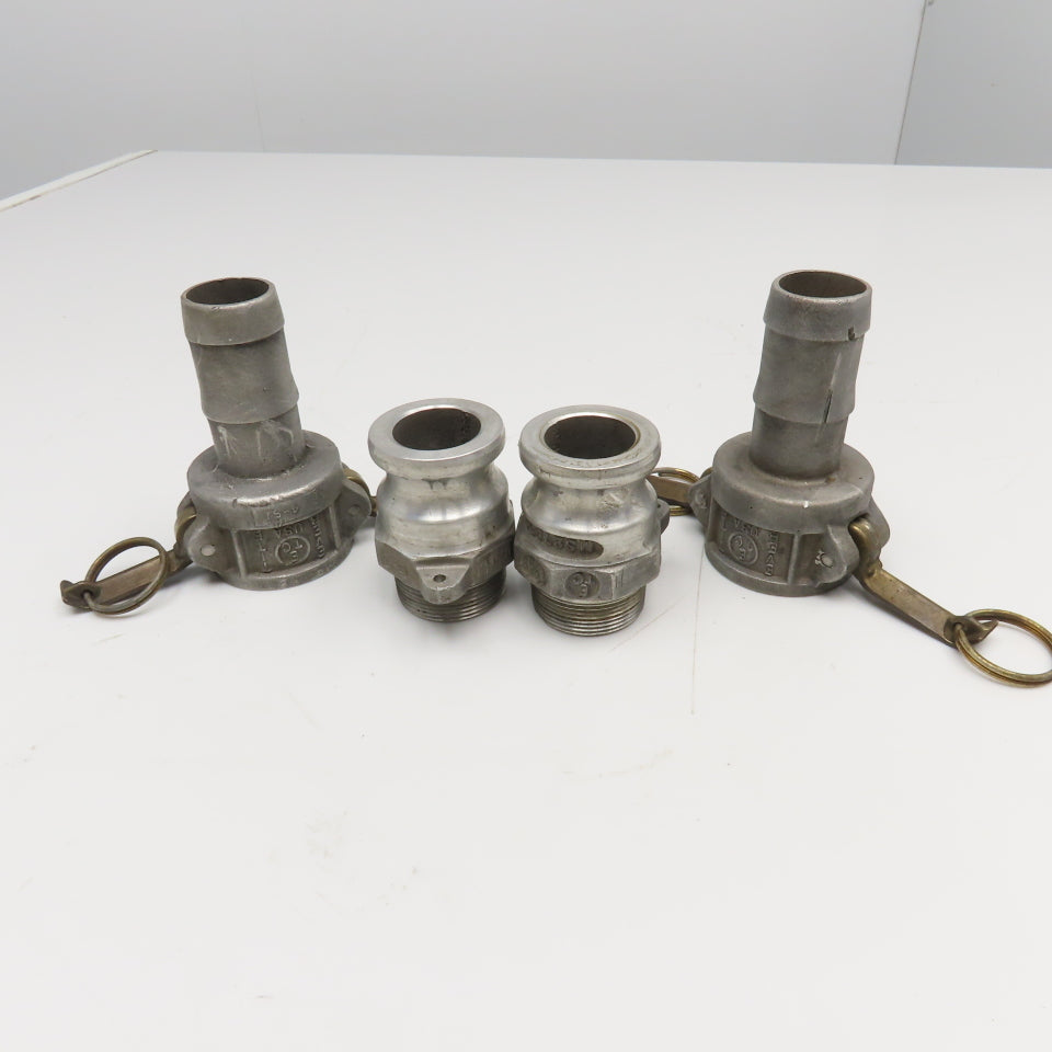 Ever-Tite 1-1/2" Cam Lock Male Hose Barb x 1-1/2" Male Coupling Lot Of 2