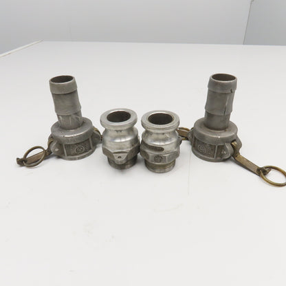 Ever-Tite 1-1/2" Cam Lock Male Hose Barb x 1-1/2" Male Coupling Lot Of 2