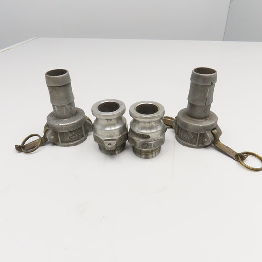 Ever-Tite 1-1/2" Cam Lock Male Hose Barb x 1-1/2" Male Coupling Lot Of 2