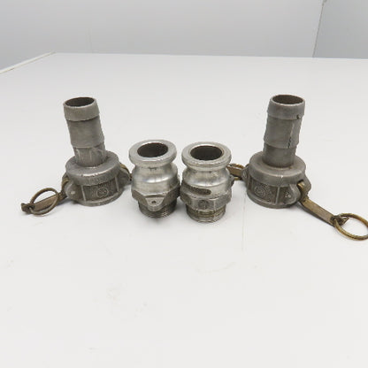 Ever-Tite 1-1/2" Cam Lock Male Hose Barb x 1-1/2" Male Coupling Lot Of 2