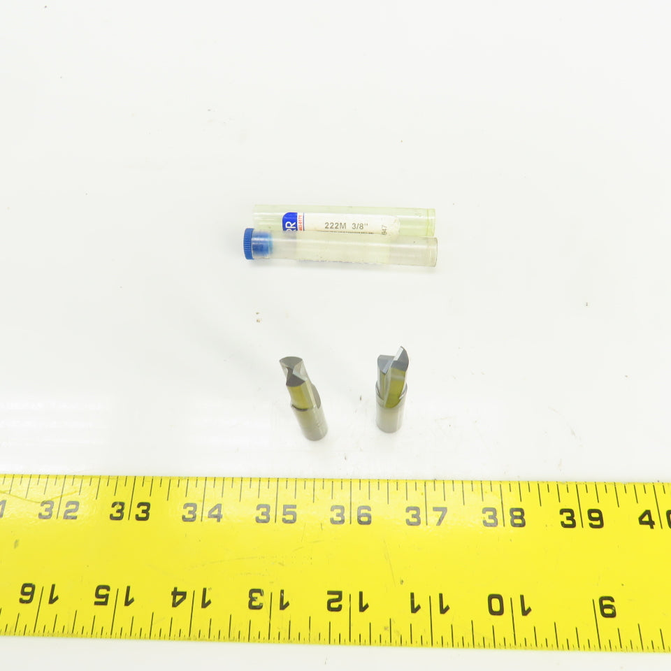 Garr 131.03REO-C 3/8" 2-Straight Flute Carbide End Mill 3/8" Shank Lot Of 2