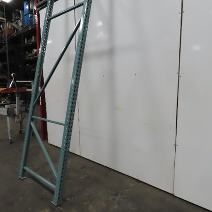 42" x 16' x 3"x3" Teardrop Pallet Racking Upright Leg 22,900 lbs Capacity NEW   Welded GREEN