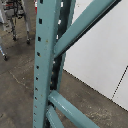 42" x 16' x 3"x3" Teardrop Pallet Racking Upright Leg 22,900 lbs Capacity NEW   Welded GREEN