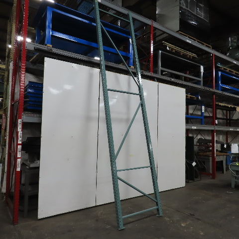 42" x 16' x 3"x3" Teardrop Pallet Racking Upright Leg 22,900 lbs Capacity NEW   Welded GREEN