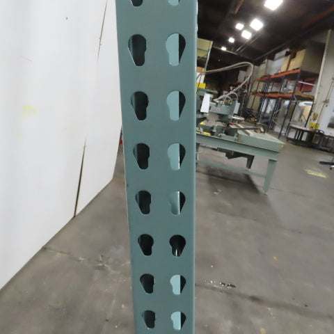 42" x 16' x 3"x3" Teardrop Pallet Racking Upright Leg 22,900 lbs Capacity NEW   Welded GREEN