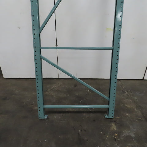 42" x 16' x 3"x3" Teardrop Pallet Racking Upright Leg 22,900 lbs Capacity NEW   Welded GREEN