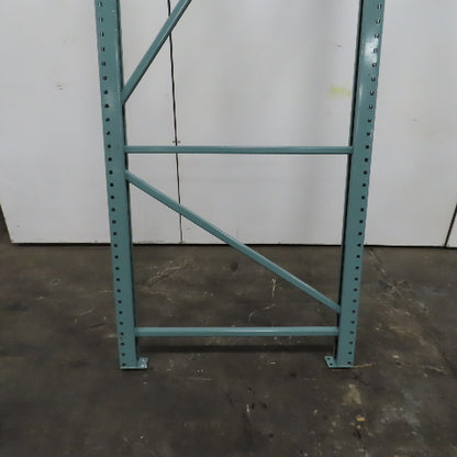 42" x 16' x 3"x3" Teardrop Pallet Racking Upright Leg 22,900 lbs Capacity NEW   Welded GREEN