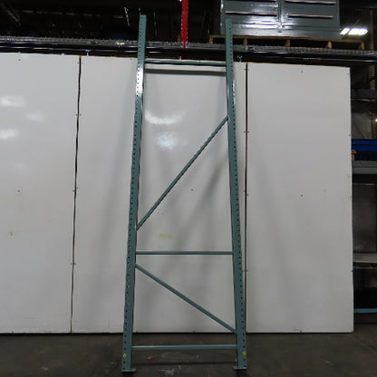 42" x 12' x 3"x3" Teardrop Pallet Racking Upright Leg 22,900 lbs Capacity NEW   Welded GREEN
